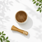 Bamboo Mortar and Pestle Set, White