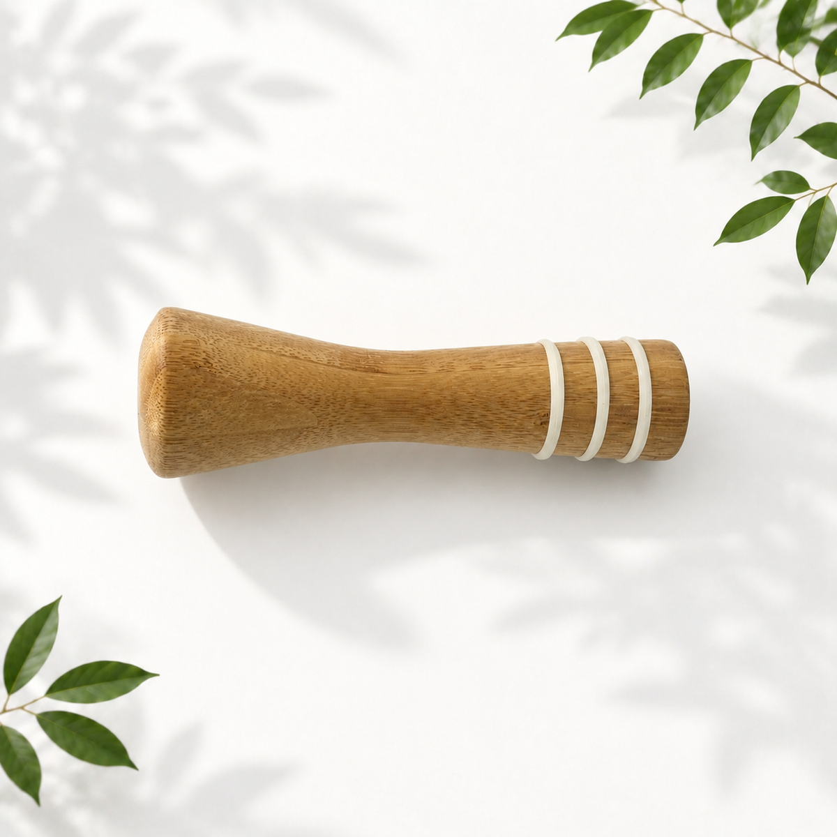 Bamboo Mortar and Pestle Set, White