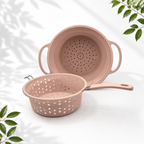 2-Piece Collapsible Silicone Colanders, Pastel Pink