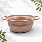 2-Piece Collapsible Silicone Colanders, Pastel Pink