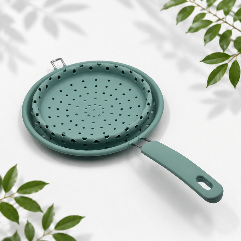 2-Piece Collapsible Silicone Colander Set, Teal