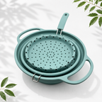 2-Piece Collapsible Silicone Colander Set, Teal