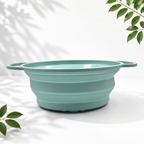 2-Piece Collapsible Silicone Colander Set, Teal