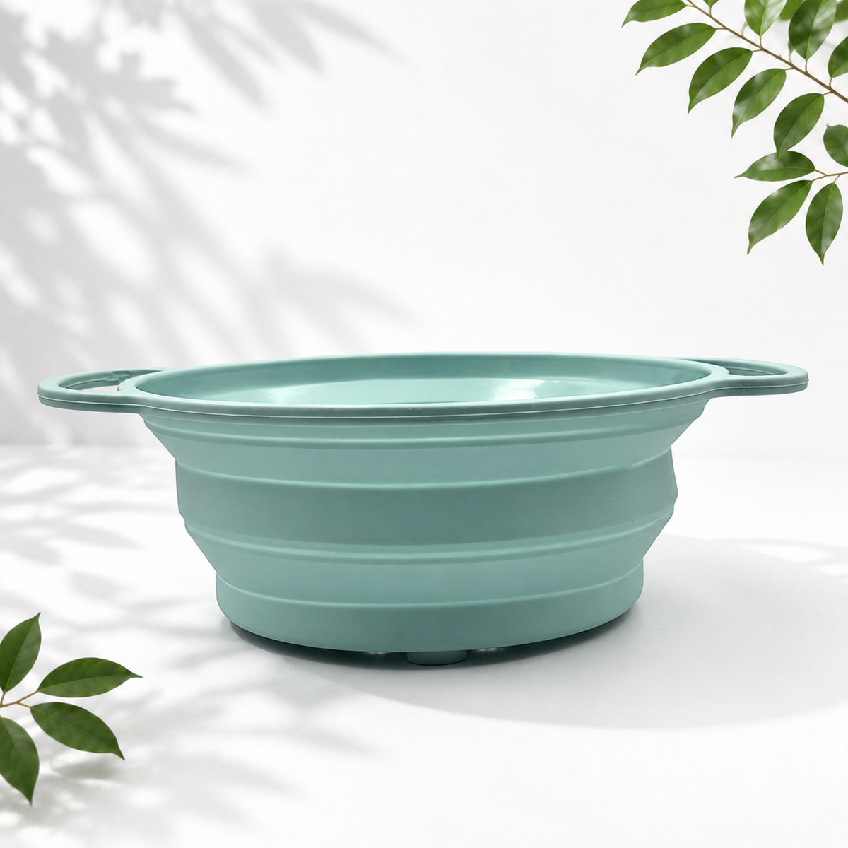 2-Piece Collapsible Silicone Colander Set, Teal