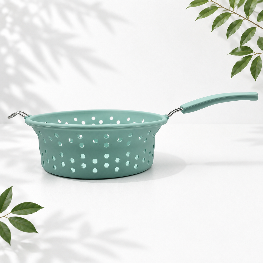 2-Piece Collapsible Silicone Colander Set, Teal