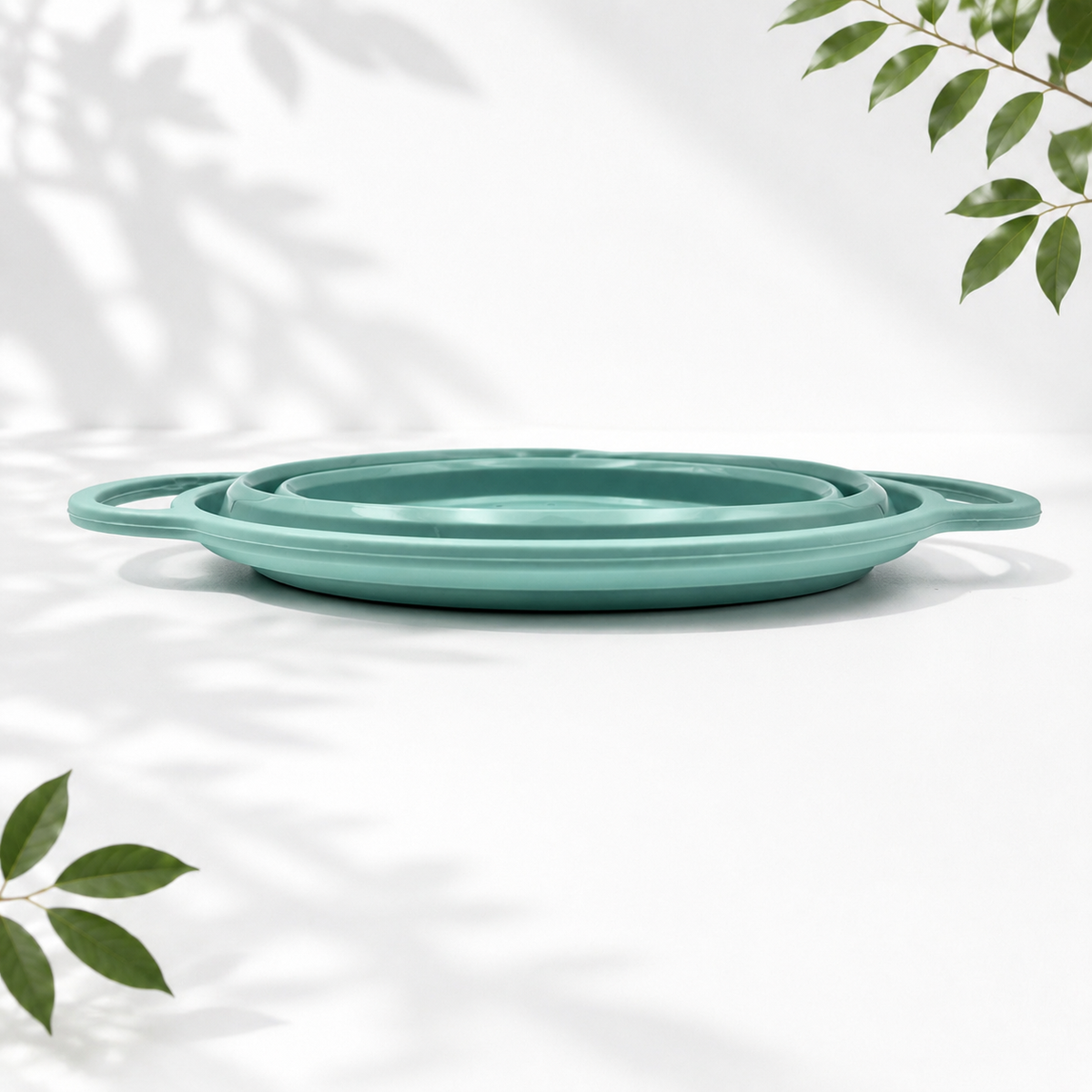 2-Piece Collapsible Silicone Colander Set, Teal