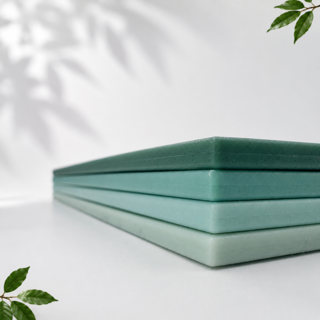 4 Green Chopping Boards with Storage Stand