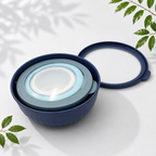 4-Piece Airtight Food Storage Bowls, Blue