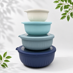 4-Piece Airtight Food Storage Bowls, Blue