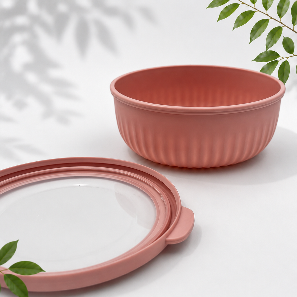 4-Piece Airtight Food Storage Bowls, Pink