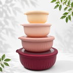4-Piece Airtight Food Storage Bowls, Pink