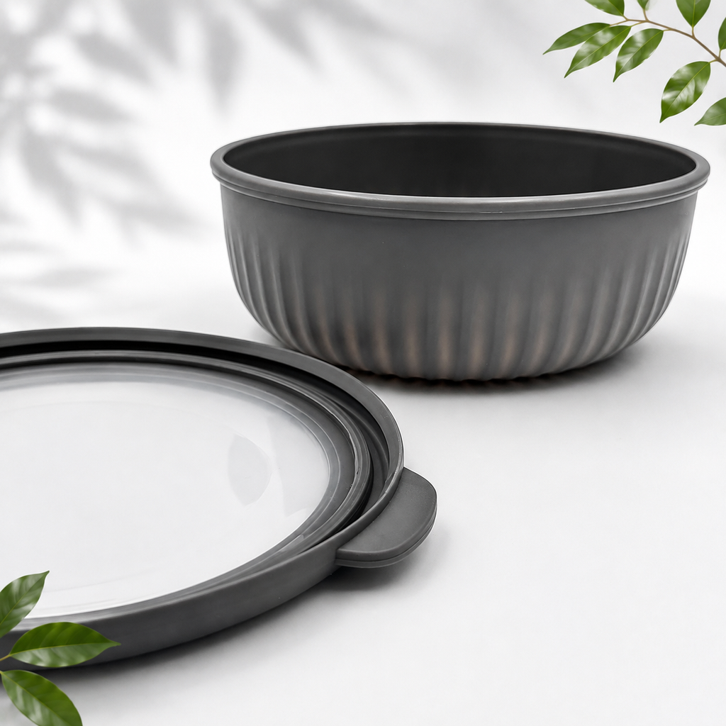 4-Piece Airtight Food Storage Bowls, Black