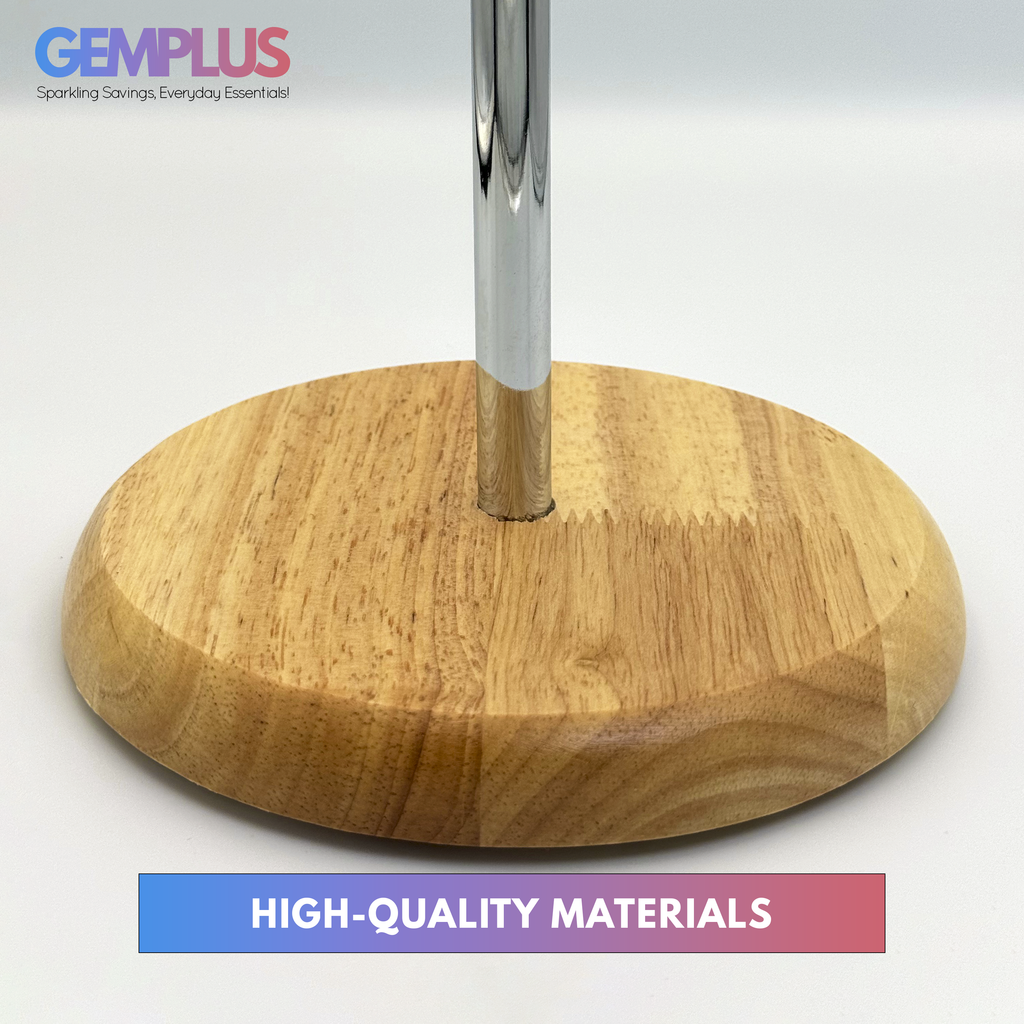 GEM+ | Eco-Friendly Wooden Kitchen Roll Holder – Stable, Stylish & Modern