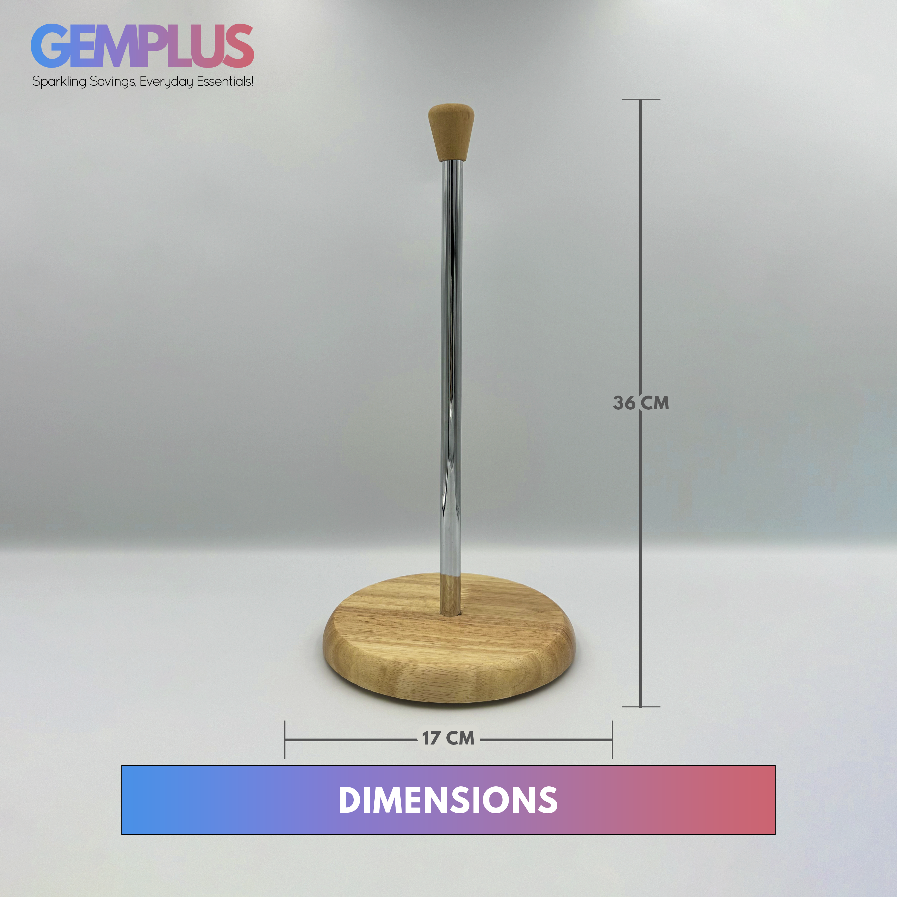 GEM+ | Eco-Friendly Wooden Kitchen Roll Holder – Stable, Stylish & Modern