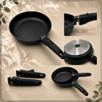 GEM+ | 17PCS Non-Stick Cookware Set Black – Induction & Gas Compatible Aluminium Pots & Pans