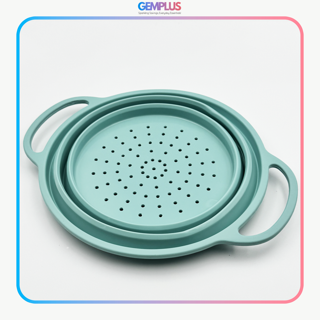 GEM+ |  Collapsible Silicone Colander Set (2 Pieces) – Pastel Blue