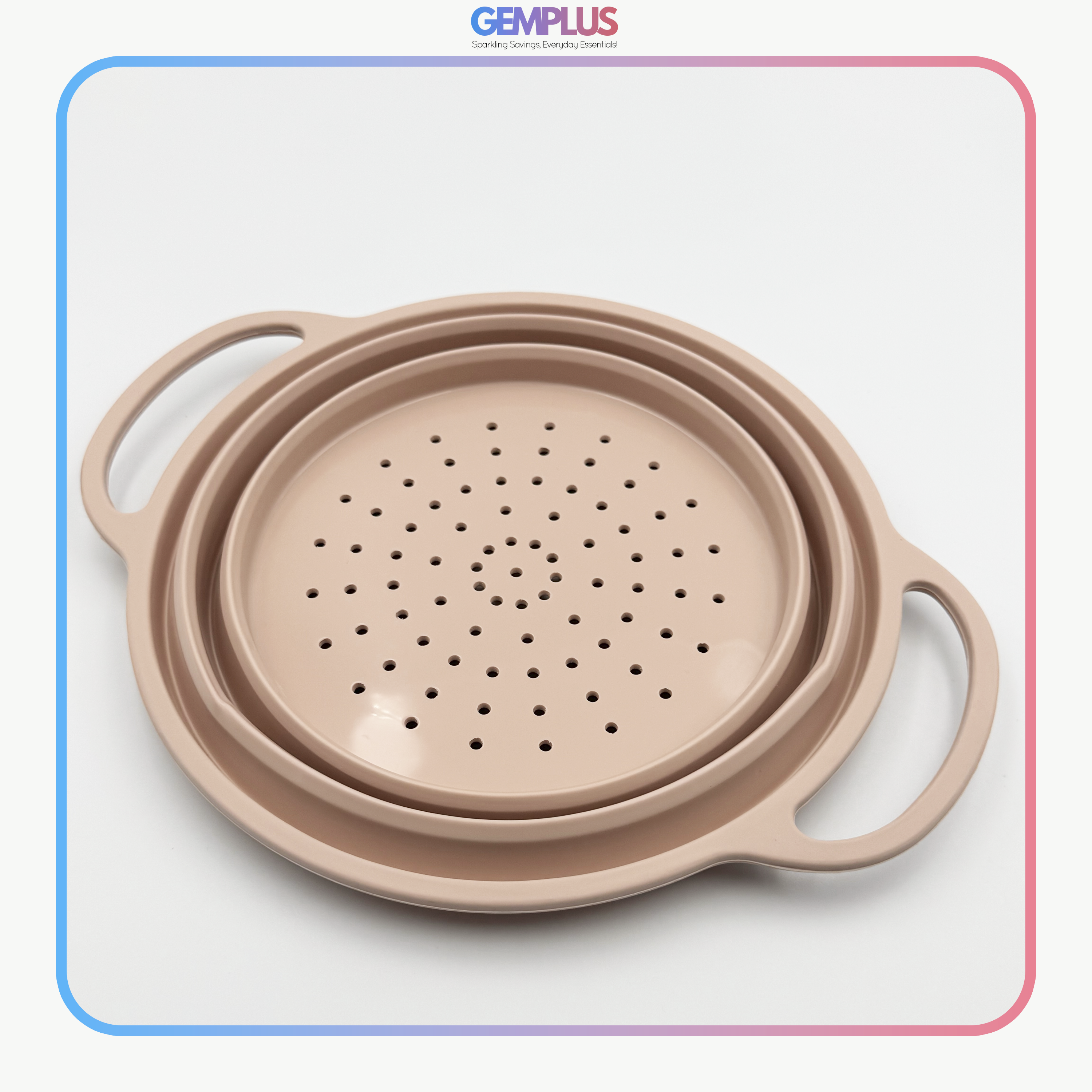 GEM+ | Collapsible Silicone Colander Set (2 Pieces) – Pastel Pink