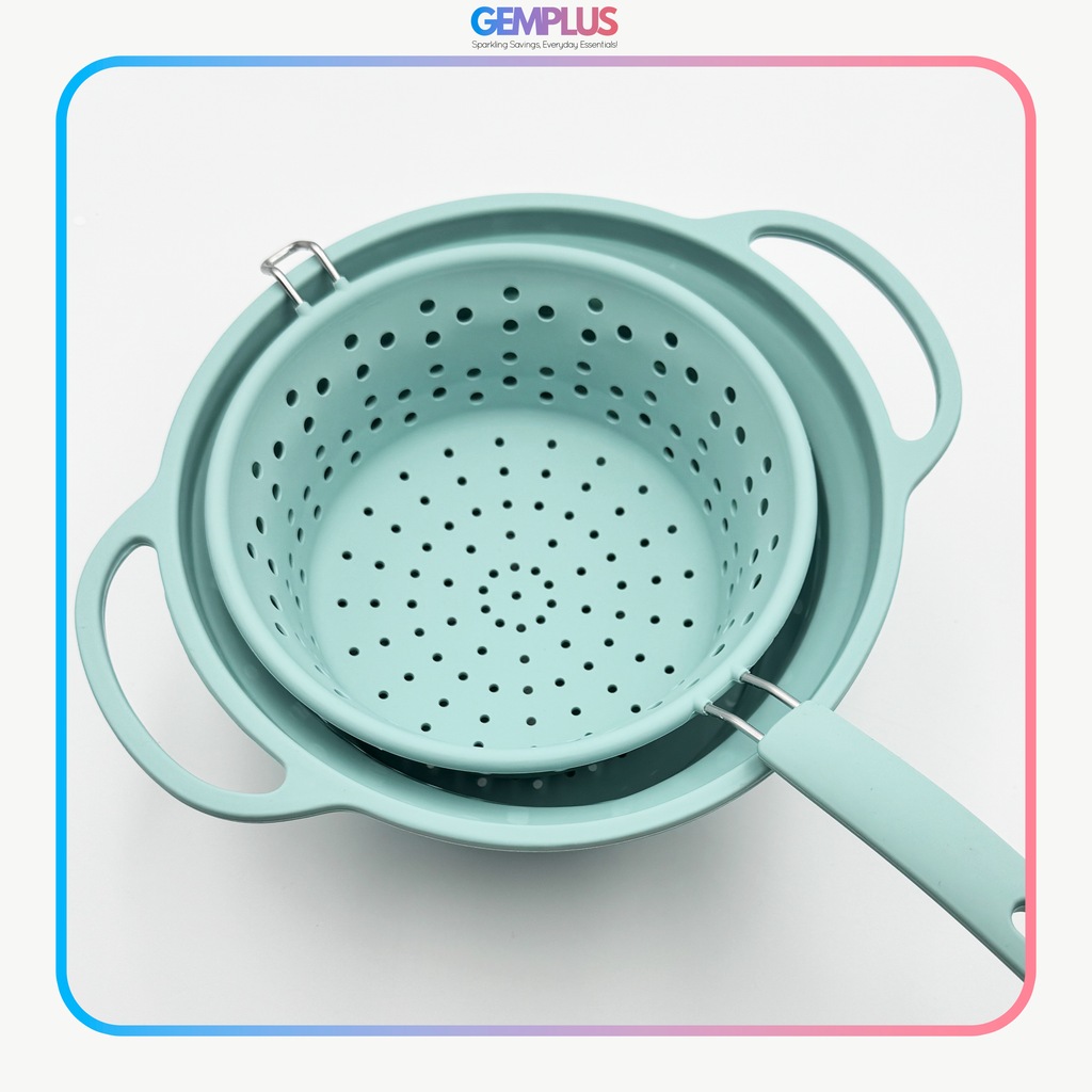 GEM+ |  Collapsible Silicone Colander Set (2 Pieces) – Pastel Blue