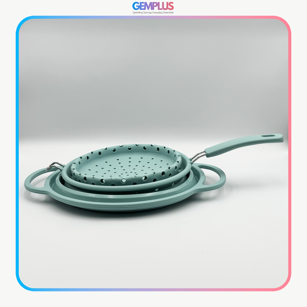 GEM+ |  Collapsible Silicone Colander Set (2 Pieces) – Pastel Blue