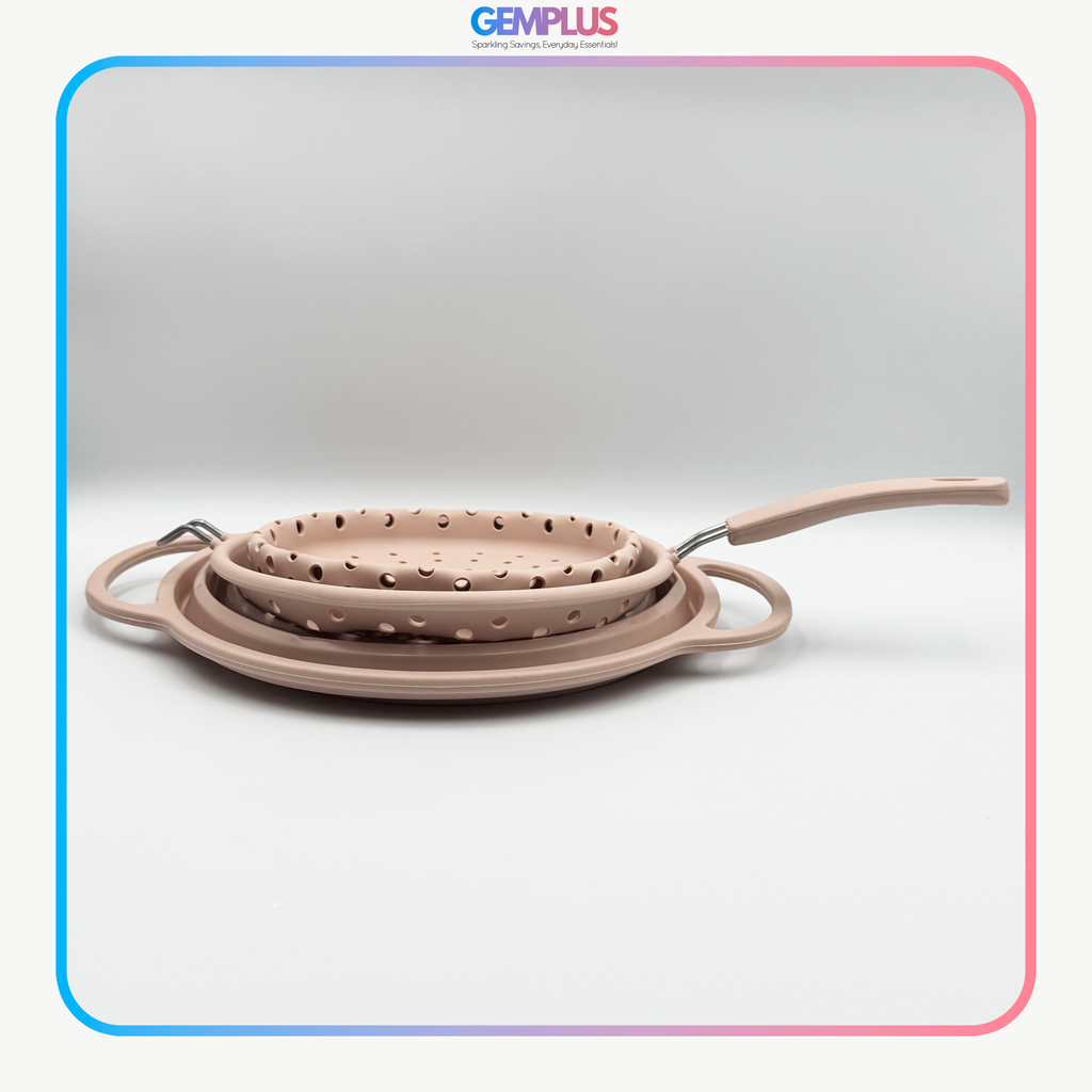 GEM+ | Collapsible Silicone Colander Set (2 Pieces) – Pastel Pink
