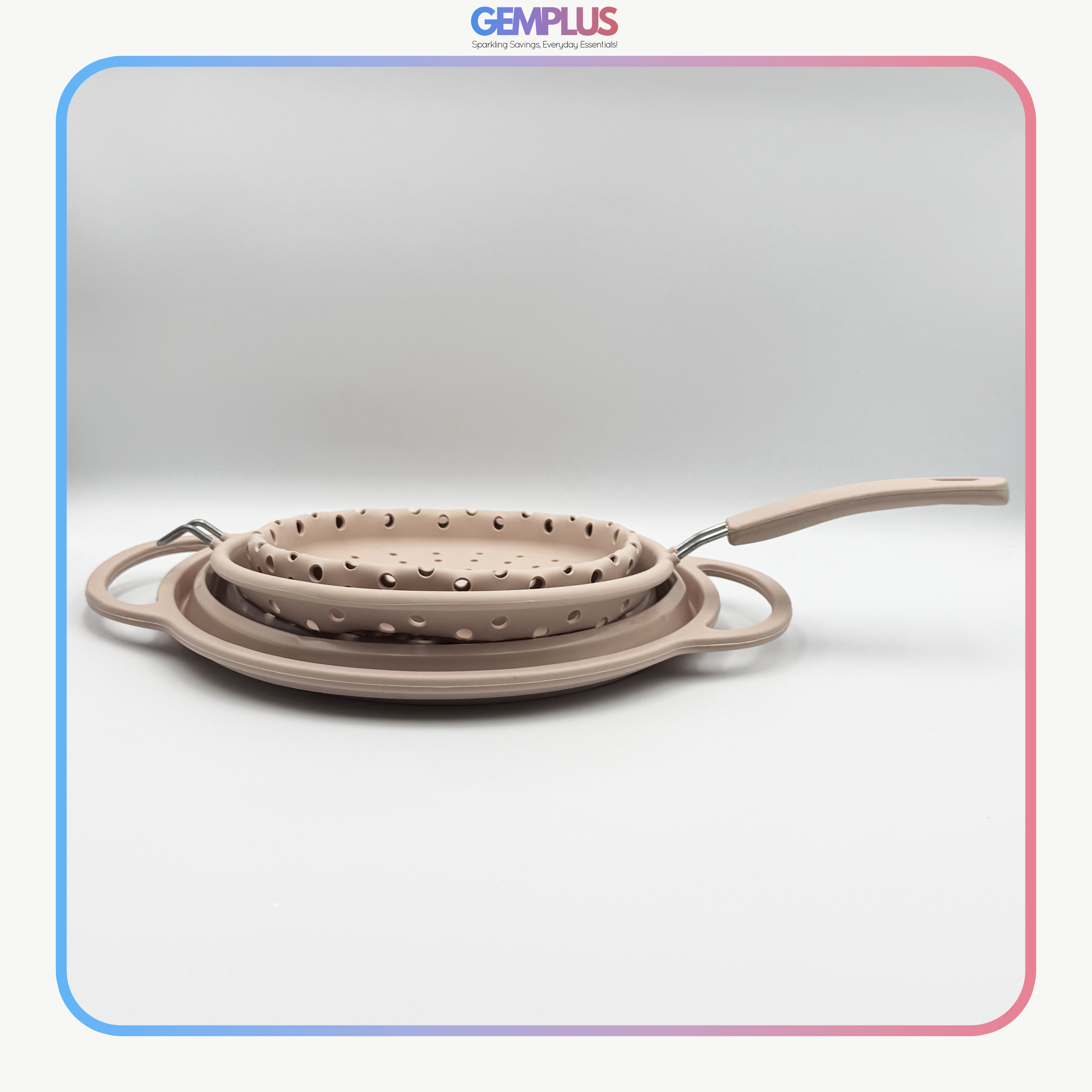 GEM+ | Collapsible Silicone Colander Set (2 Pieces) – Pastel Pink