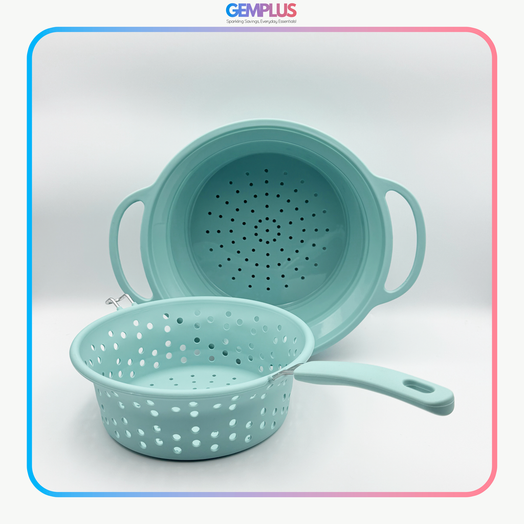 GEM+ |  Collapsible Silicone Colander Set (2 Pieces) – Pastel Blue