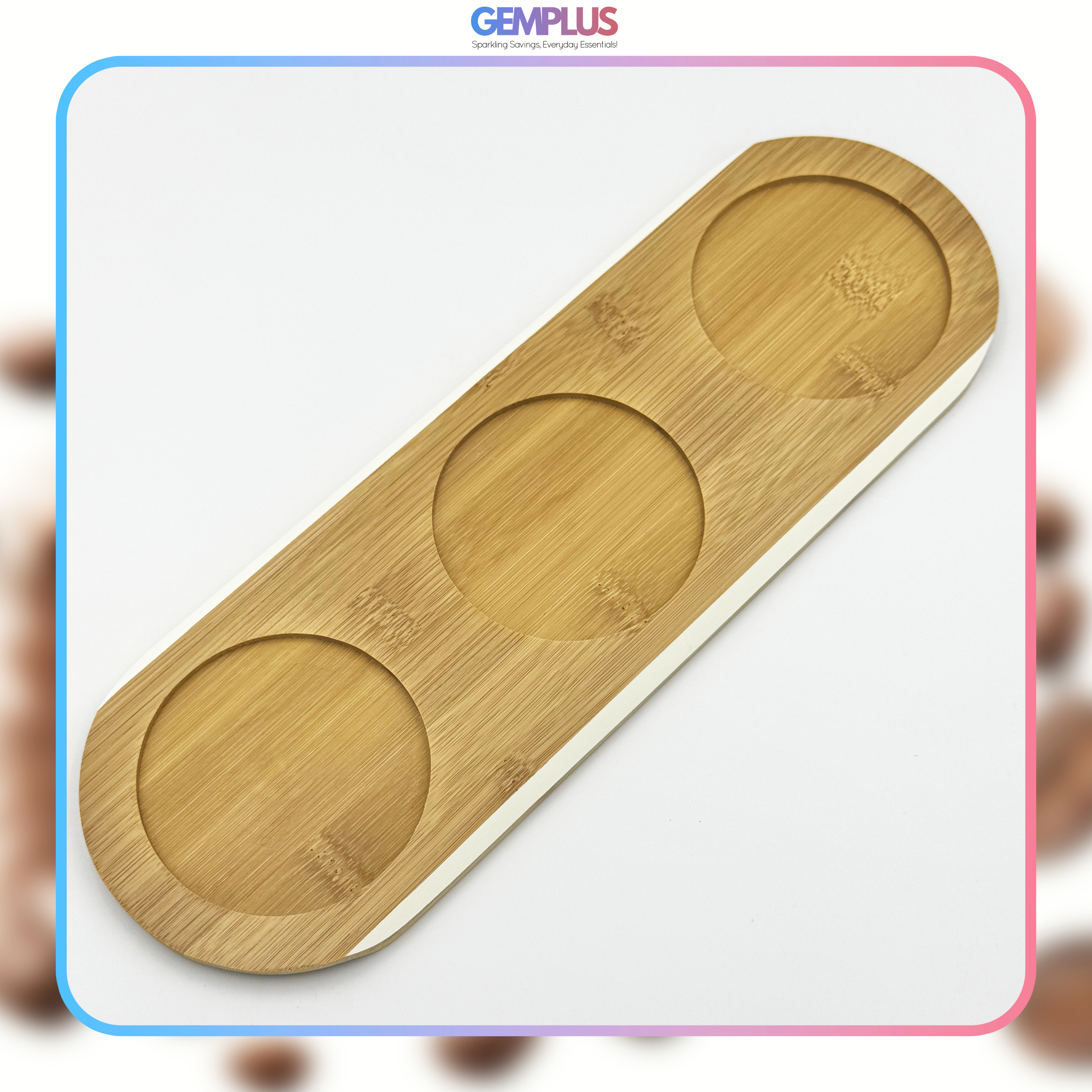 GEM+ | Ceramic Storage Jars Set of 3 White – Kitchen Canisters with Bamboo Lids, Spoons & Tray