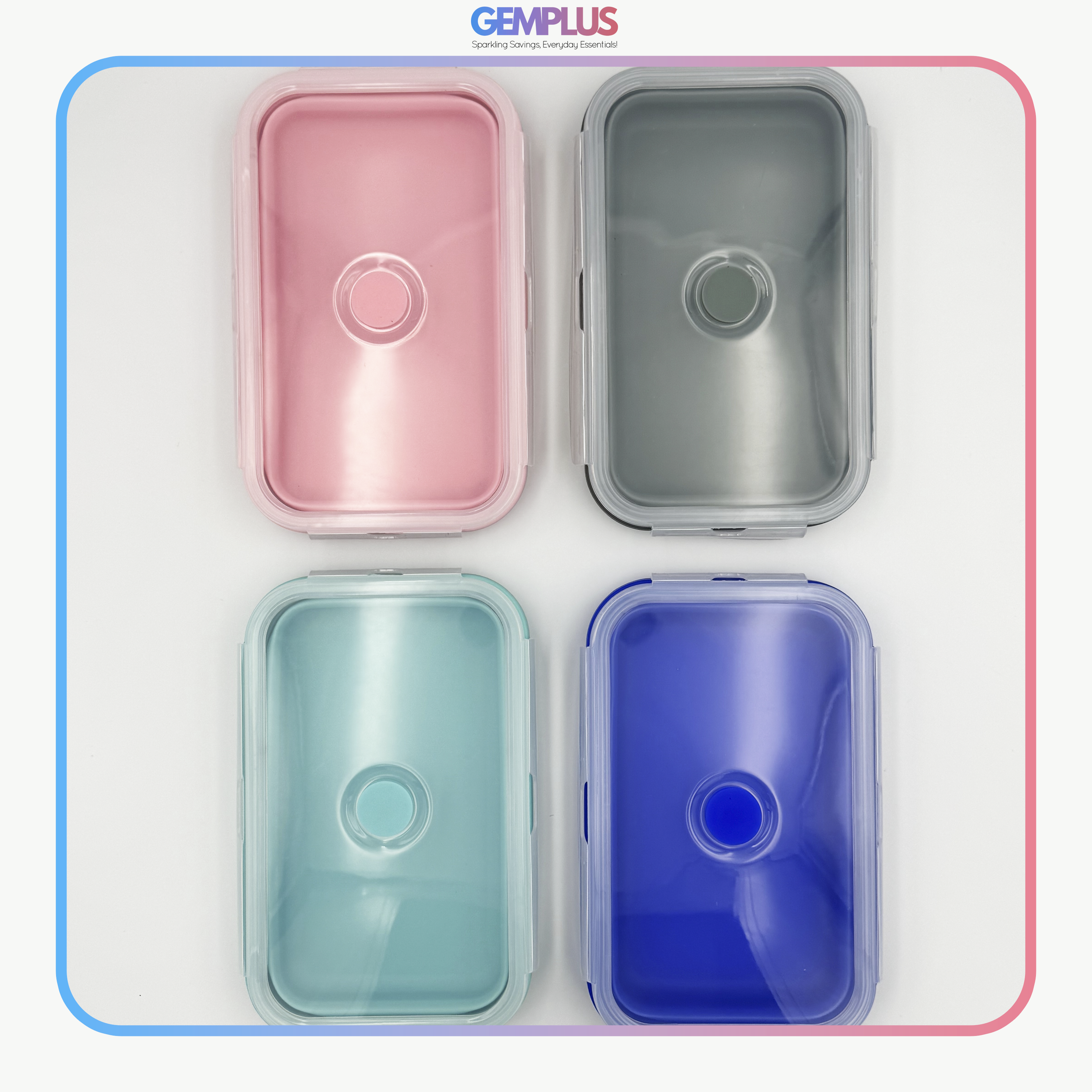 GEM+ | Collapsible Silicone Food Storage Container Set (4 Pieces)