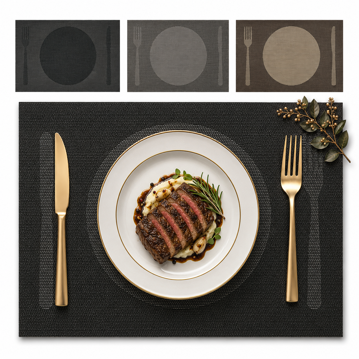 GEM+ | Premium 4/6 Piece Placemat Set – Durable Heat-Resistant, Easy to Clean