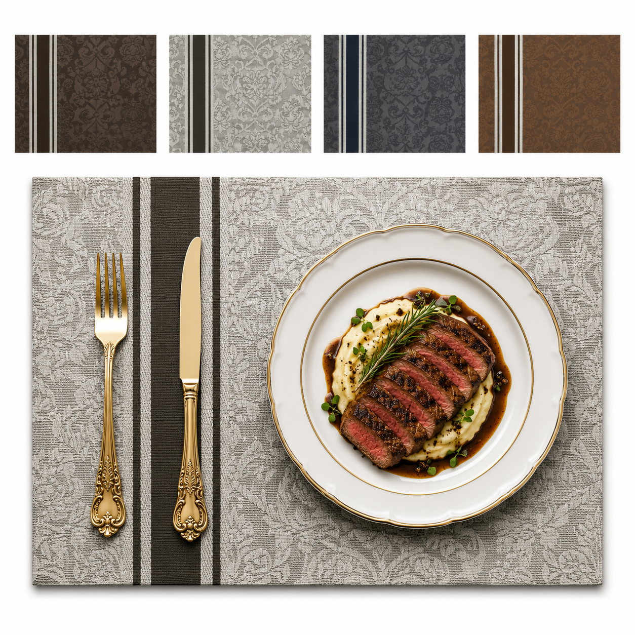 GEM+ | Premium 4/6 Piece Placemat Set Durable  Heat-Resistant Easy to Clean