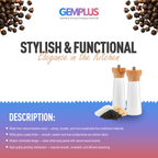 GEM+ | Bamboo Wood Salt and Pepper Grinder Set (2 Pieces)