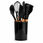 GEM+ | Premium 12-Piece Cooking & Baking Utensil Set Silicone Non-Stick BPA-FREE- Black