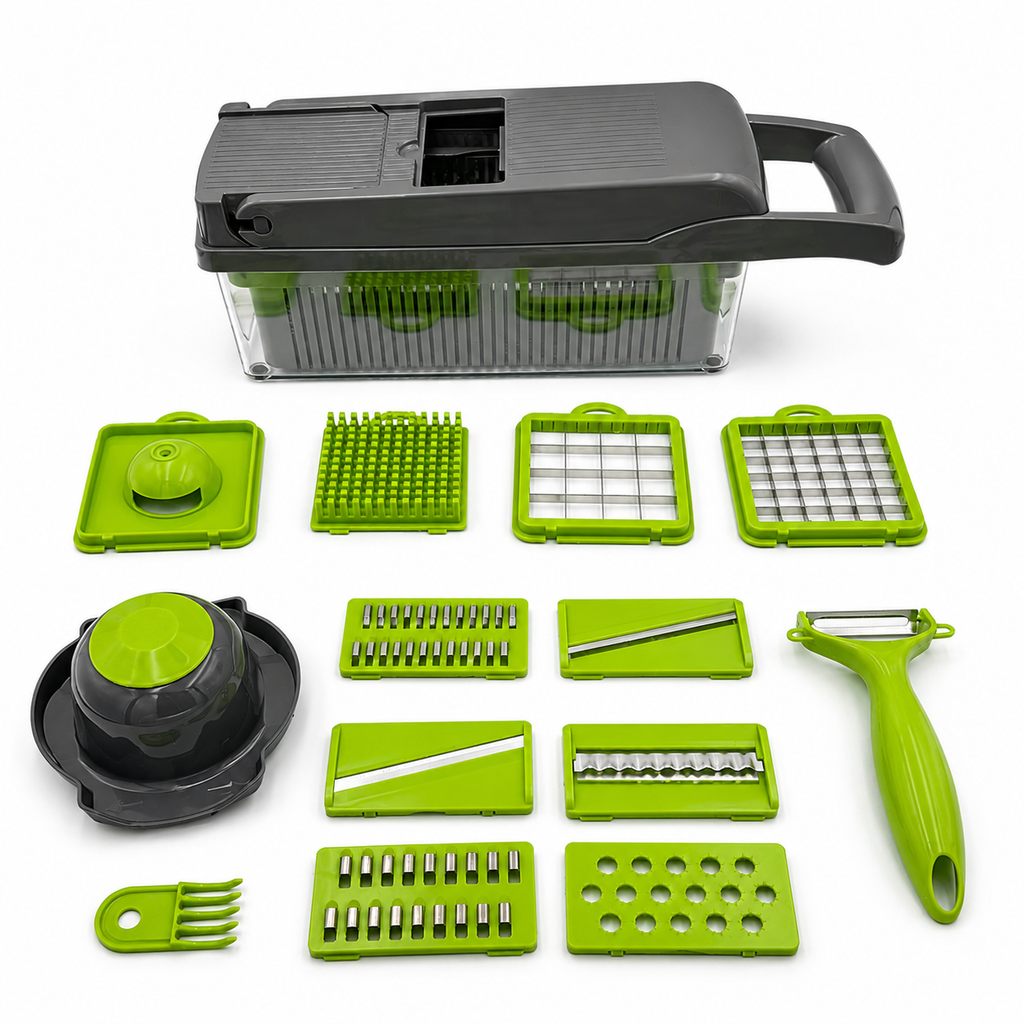 GEM+ | 8-in-1 Premium Multifunctional Vegetable Cutter Slicer Dicer Grate 15PCS