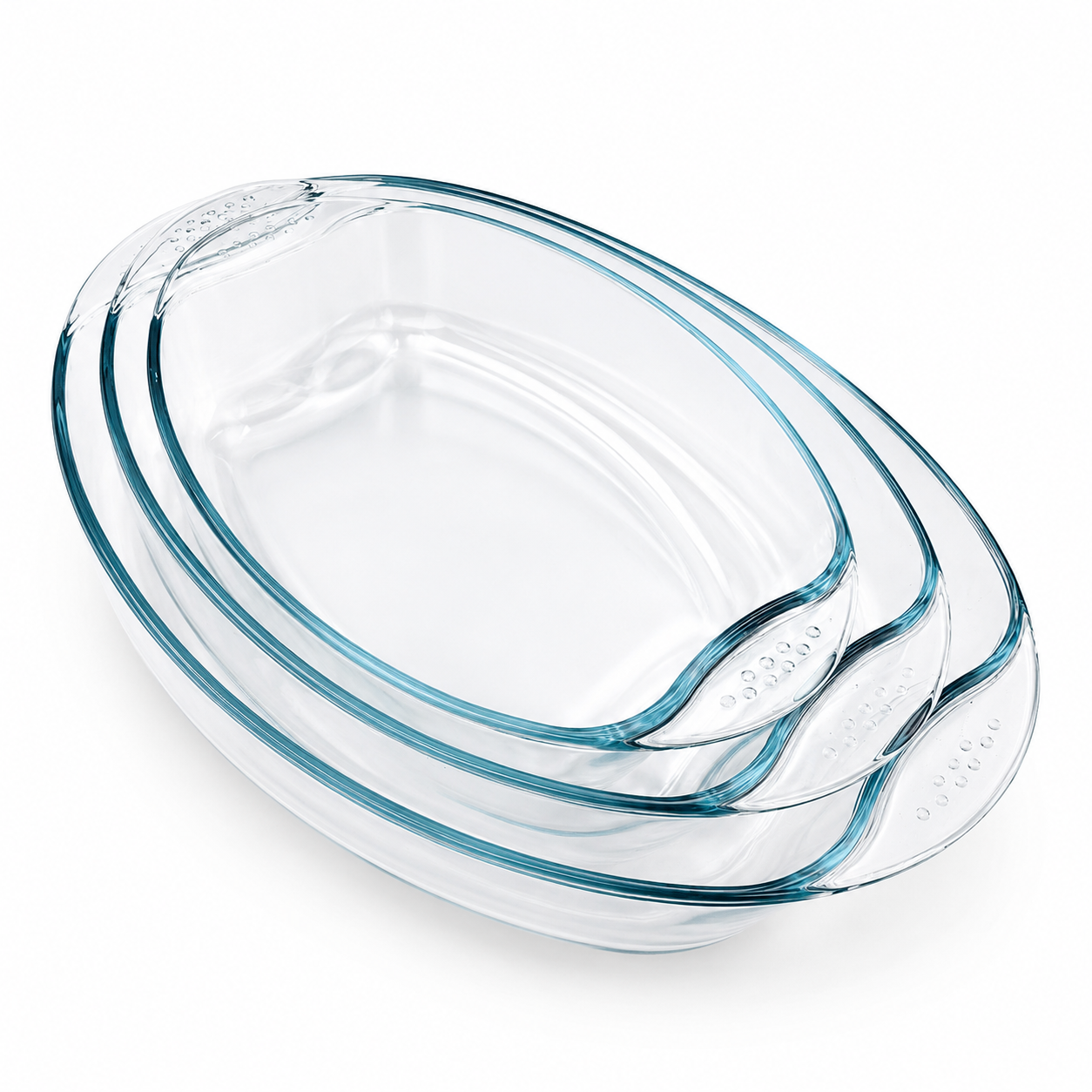 GEM+ | 3pc Oval Tempered Glass Baking Dish Set