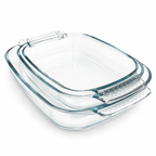GEM+ | 3pc Rectangular Borosilicate Glass Baking Dish Set
