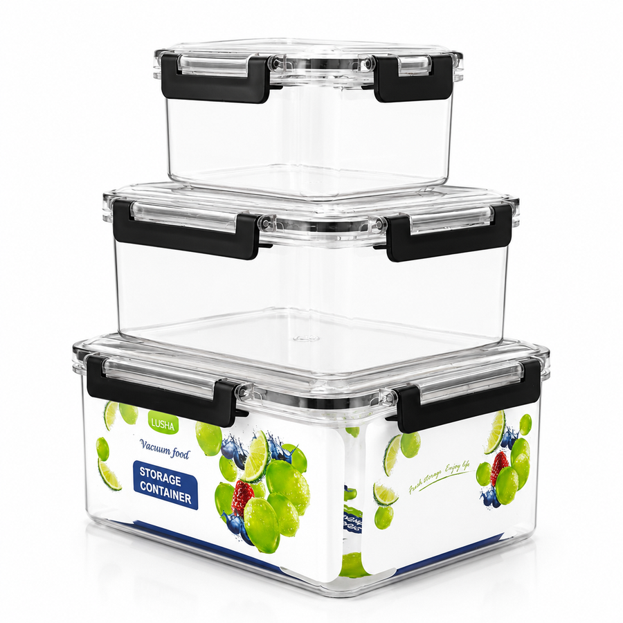 3-Piece Rectangular Food Storage Container Set