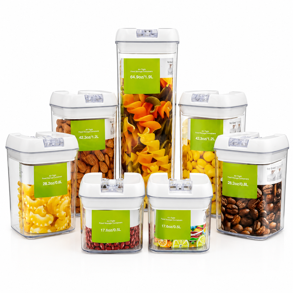 GEM+ | 7pc Premium Airtight Food Storage Container Set Stackable BPA FREEE