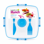 GEM+ | 3-Compartment 1700ML Lunch Box Set Sauce Bottle Fork & Knife – BPA FREE