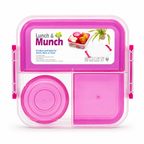 GEM+ | 5-Compartment Lunch Box with Mini Bottle – BPA-Free Durable Lock & Seal