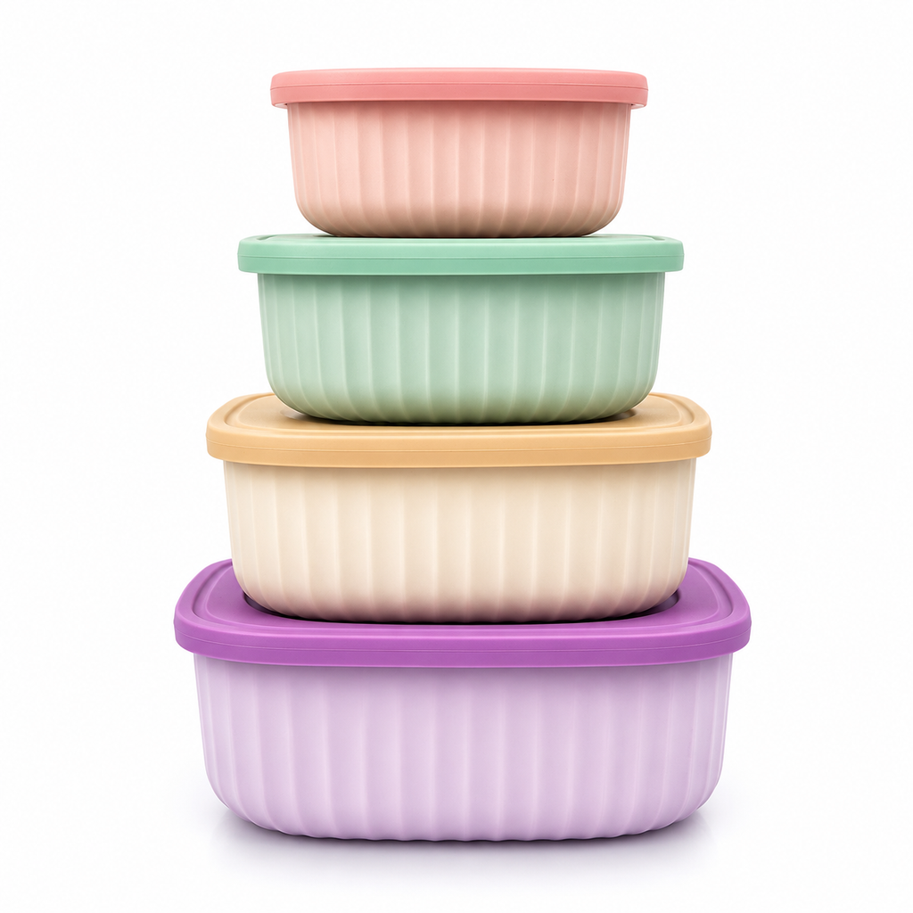 GEM+ | 4-Piece BPA-Free Food Container Set with Lock & Seal Silicone Lids