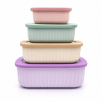 GEM+ | 4-Piece Rectangular Food Storage Container Set – Multi-Coloured