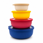 GEM+ | 4-Piece Round Food Storage Container Set – Multi-Coloured, Airtight
