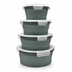GEM+ | 4-Piece Collapsible Round Food Container Set – Space-Saving  BPA FREE - Olive