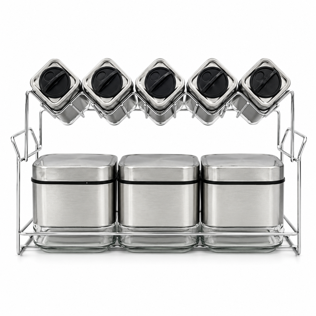 GEM+ | Silver 9pc Spice Jar & Shakers Set