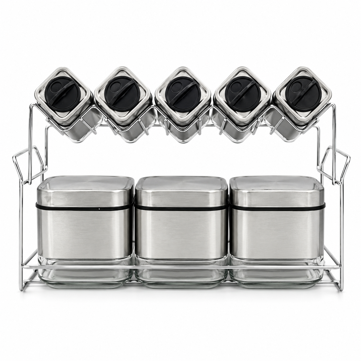 GEM+ | Silver 9pc Spice Jar & Shakers Set