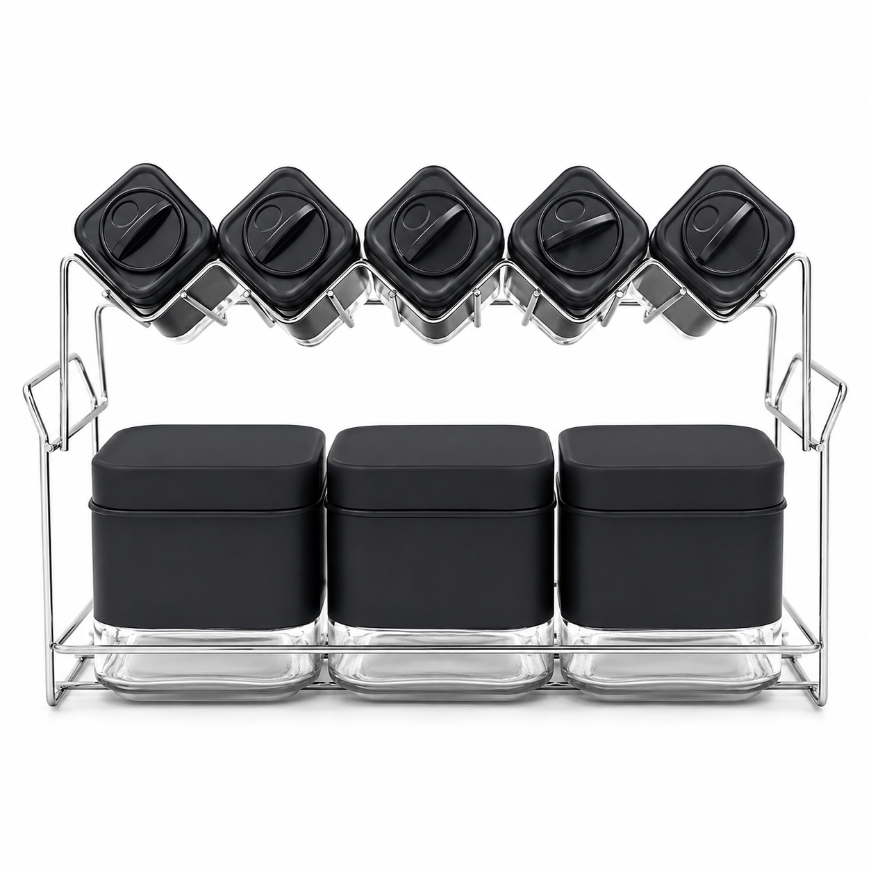 GEM+ | Black 9pcs Spice Jar & Shakers Set