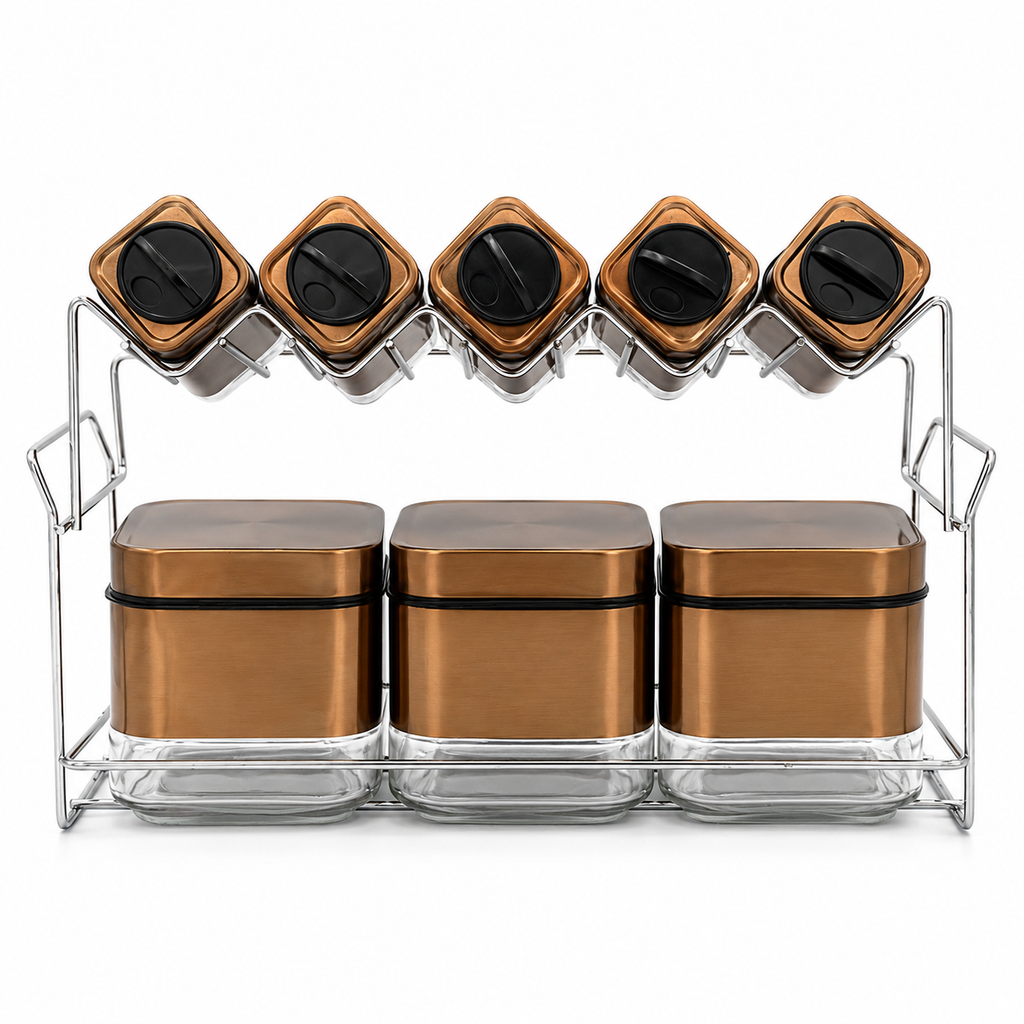 GEM+ | Bronze 9pc Spice Jar & Shakers Set