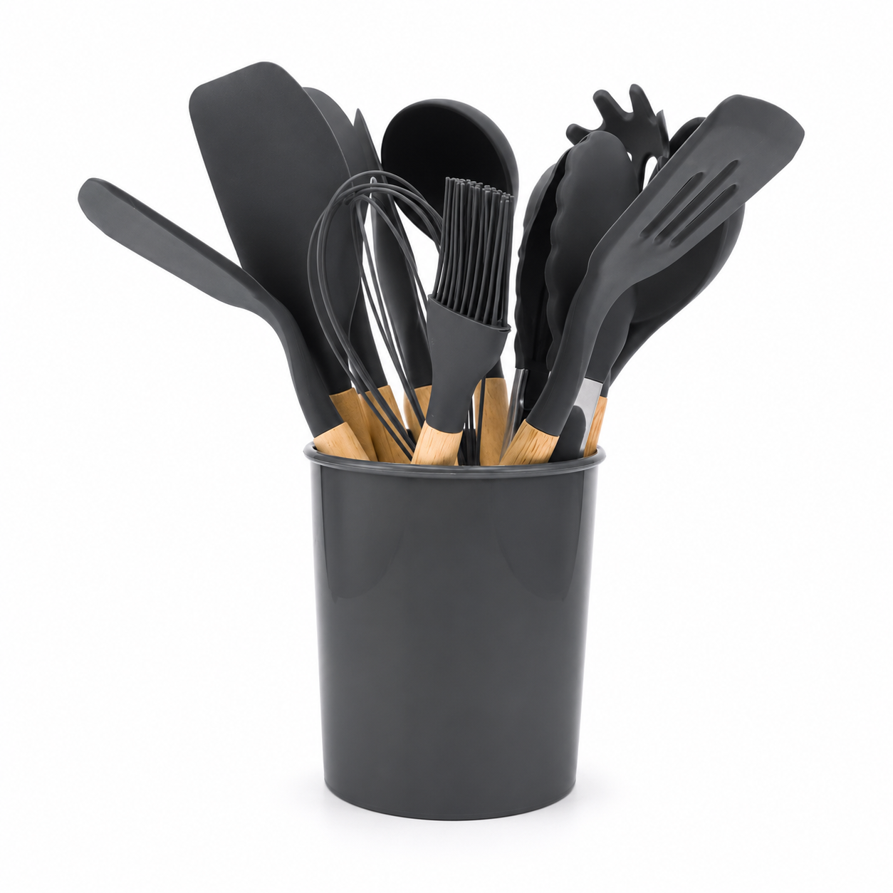 GEM+ | Premium 12-Piece Cooking & Baking Utensil Set Silicone Non-Stick BPA-FREE- Grey