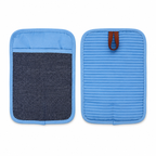 GEM+ | 2Pcs Premium Quilted Heat-Resistant Pot Holders Silicone Grip – Grey/Blue