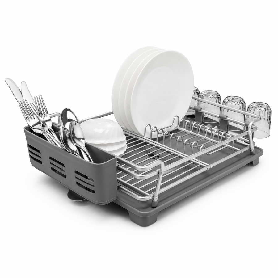 Large Aluminium Dish Rack with Drip Tray